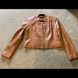 Saks Fifth Ave Folio Cropped Leather Jacket